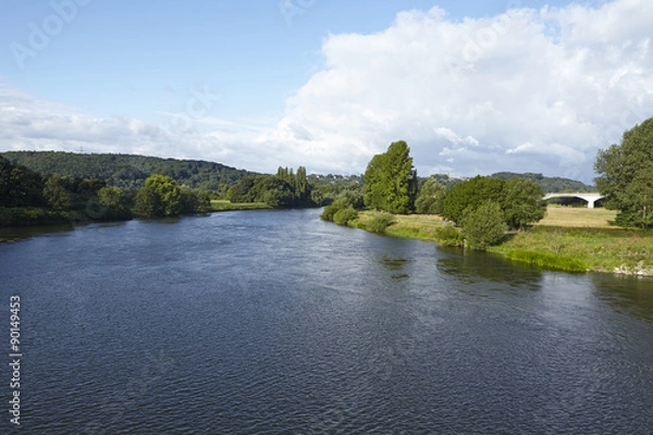 Obraz Hattingen (Deutschland) - Ruhr von der Staumauer des Kemnader Sees