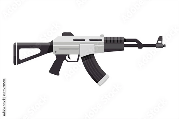 Fototapeta Assault Rifle lineal color mode art vector