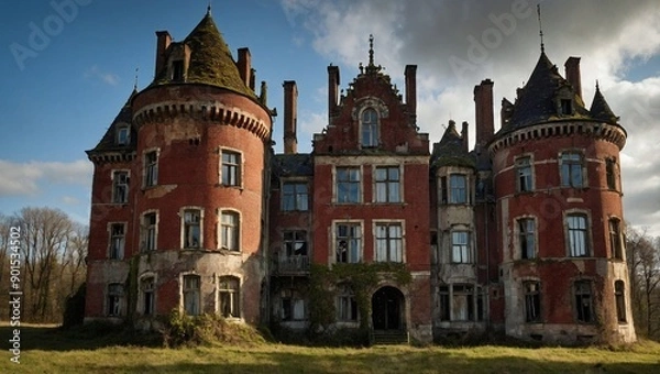 Fototapeta Red and Rust: A Palace's Composition
