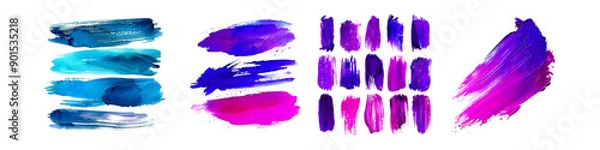 Obraz Abstract Watercolor Brush Strokes hyper realistic highly detailed isolated on transparent background