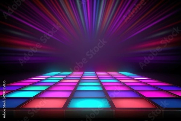 Fototapeta Disco dancing floor background light backgrounds lighting.