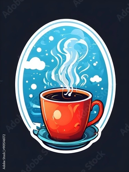 Fototapeta coffee sticker