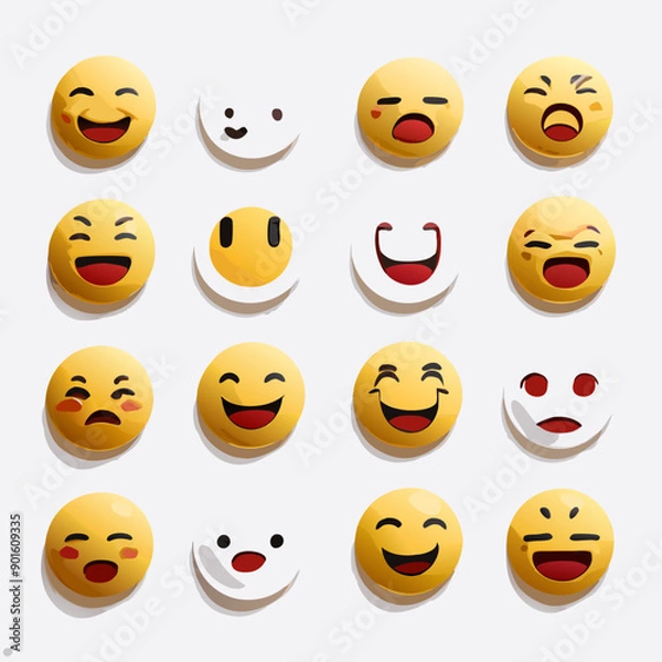 Fototapeta set of smileys