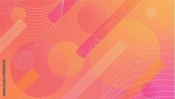 Fototapeta Landing page Template - Fluid abstract design with orange gradient - Trendy background