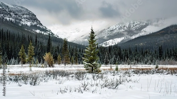 Obraz snow covered mountains