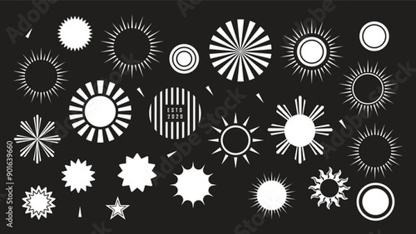 Fototapeta Sun icons vector symbol set
