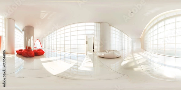 Obraz white room 360 equirectangular hdri	