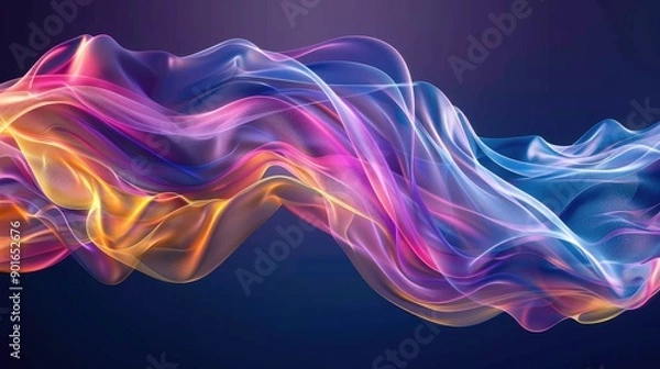 Obraz Fluid dynamics with colorful motion trails