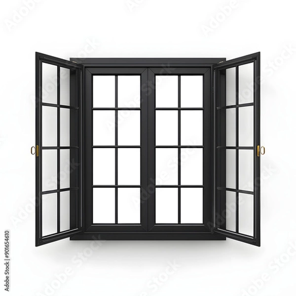 Fototapeta window frame on white background AI generative
