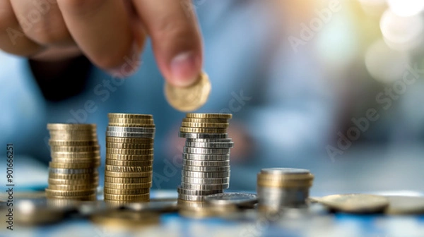 Obraz Hand Stacking Coins

