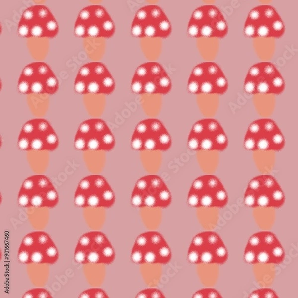 Obraz red and white mushrooms