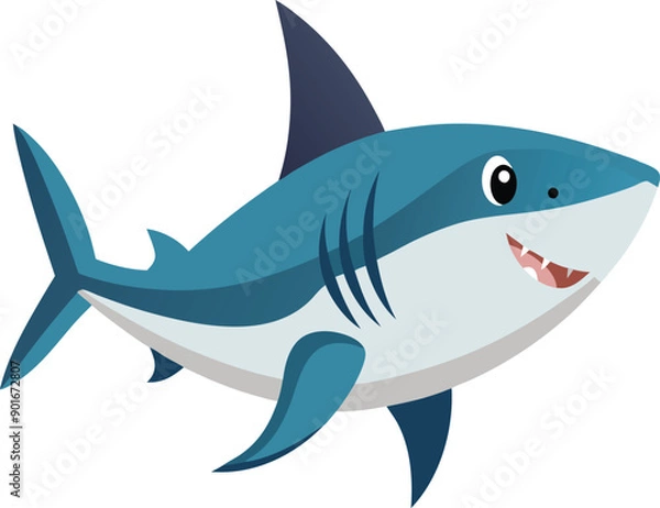 Fototapeta A shark fish on white background 