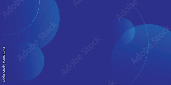 Fototapeta Abstract modern blue circles background. Modern minimal vector design template. geometric shapes background for web banner, flyer, poster, brochure, cover