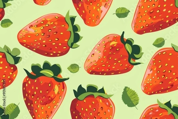 Obraz a seamless pattern of strawberry