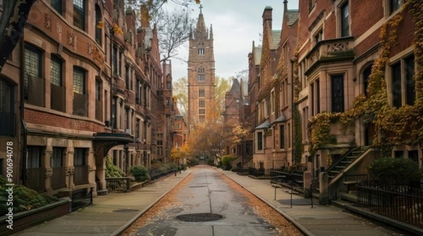 Fototapeta Yale University with its Neo-Gothic buildings