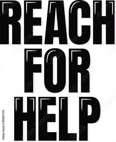 Obraz Reach for Help Lettering Vector Design