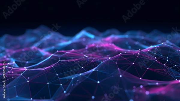 Obraz Abstract digital background. Can be used for technological processes, neural networks and AI, digital storage, sound and graphic forms, science, education, etc.