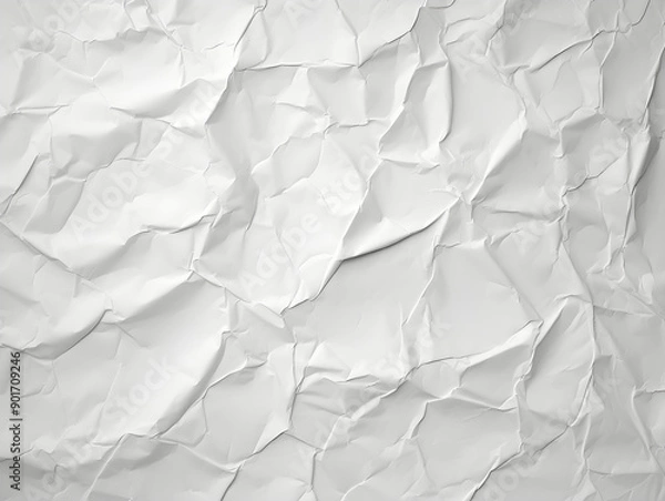 Obraz White Paper Texture background. Crumpled white paper abstract shape background with space paper for text
