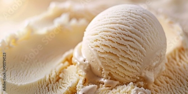 Fototapeta Close-up of vanilla ice cream, texture and pattern of ice cream.