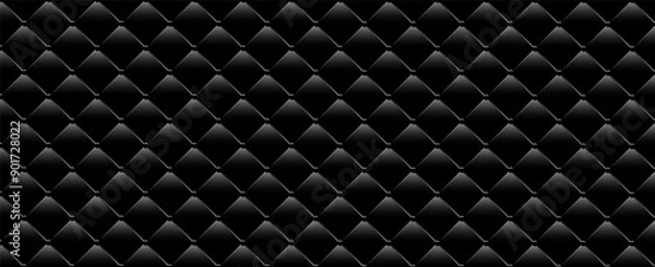 Fototapeta Luxury upholstered backdrop. Stitched layered background pattern. Leather textured sofa background. vector