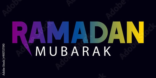 Fototapeta Ramadan Kareem. Islamic greeting card template with ramadan for wallpaper design. Poster, media banner. A set of vector illustrations.