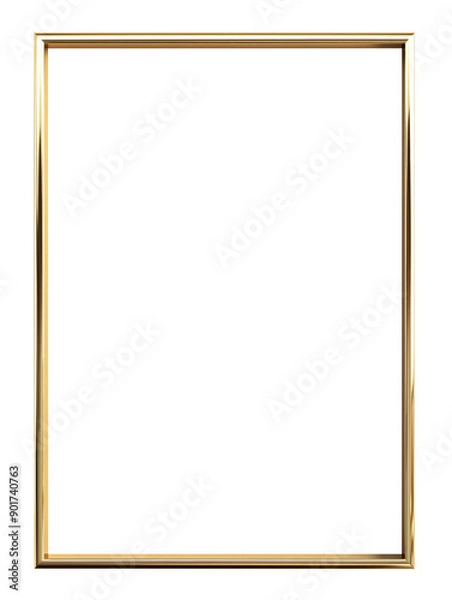 Obraz Golden picture frame on white background