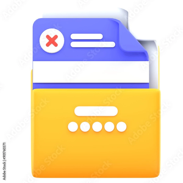 Fototapeta 3d rendered delete folder object