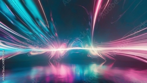 Fototapeta Modern Background Featuring Rhythmic Light Effects and Abstract Pulse Patterns