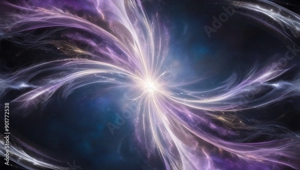Fototapeta Cosmic Background with Glowing Celestial Lights
