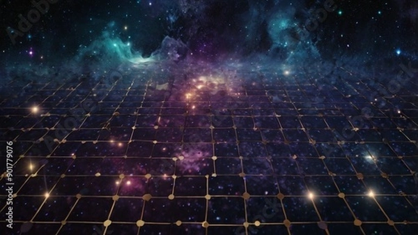 Fototapeta Cosmic Grids background