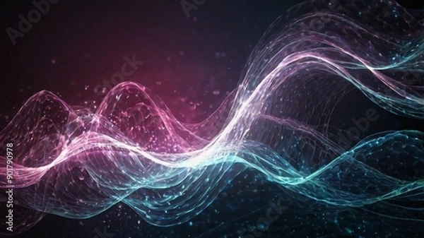 Fototapeta Energy Waves with Dynamic Lighting Effects Background