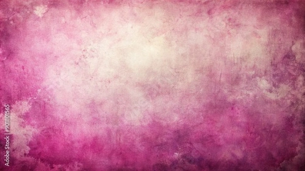 Fototapeta Soft, dreamy magenta watercolor hues on textured white paper create a vintage, grungy background perfect for retro designs and creative projects.