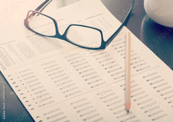 Fototapeta Filled standardized test form