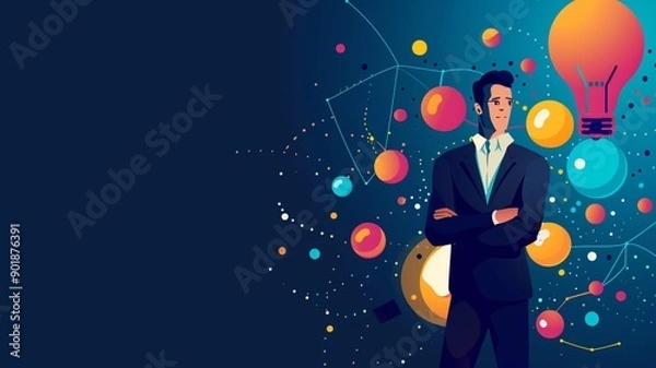 Fototapeta man stand for searching