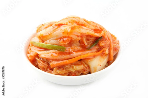 Obraz Kimchi (koreańskie jedzenie) Zamknij na białym tle