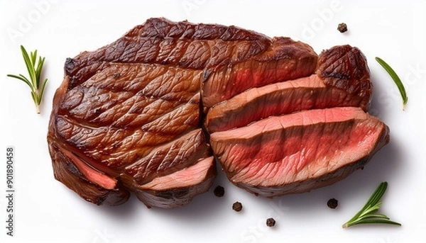 Obraz Realistic juicy steak illustration, ai generated