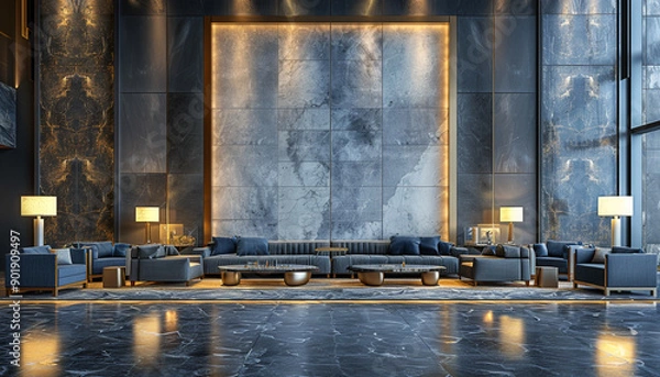 Obraz Modern luxury hotel lobby with artistic elements