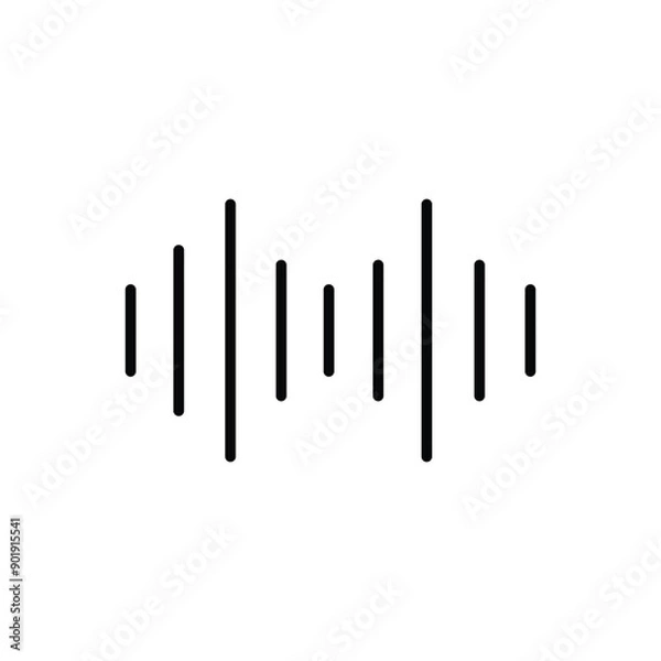 Fototapeta Sound wave symbol. Sound record icon. sound technology icon black vector. Vector icon of sound wave, Vector black icon on white background. Vector illustration. Eps file 158.