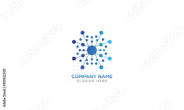 Obraz nanotechnology logo design black simple flat icon on white background