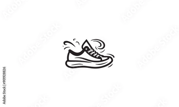 Obraz shoes sneakers logo design black simple flat icon on white background
