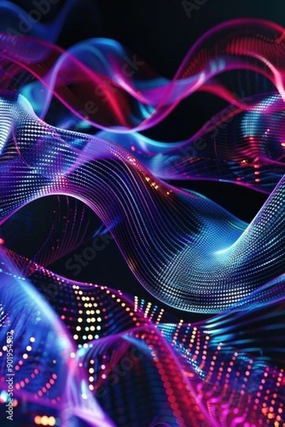 Fototapeta Close-up of colorful light wave