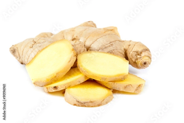 Obraz Ginger root on a white background.