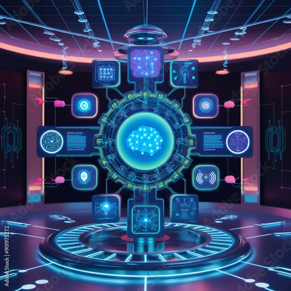 Obraz Machine Learning Data Flow Diagrams