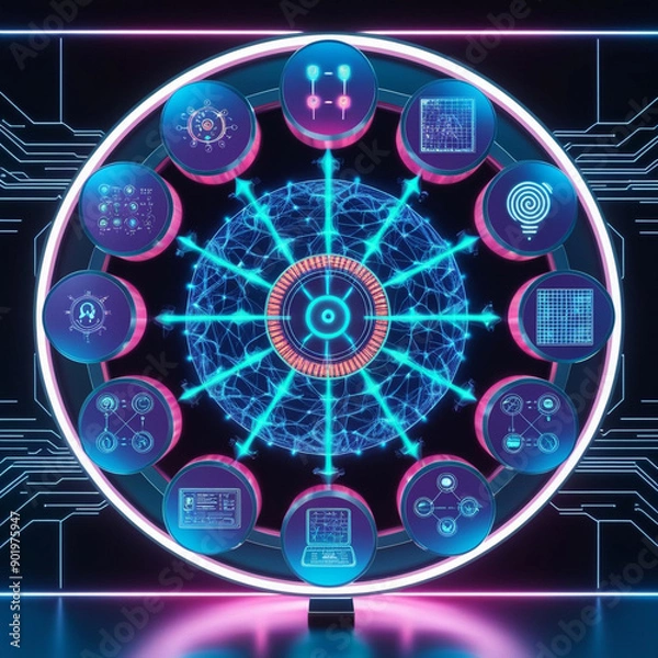 Obraz Machine Learning Data Flow Diagrams
