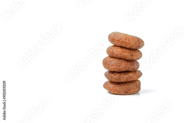 Fototapeta Kue Cincin or Ali Agrem, Traditional Indonesian Snack from West Java, Indonesia. Made from Rice FLour and Palm Sugar, Copy Space