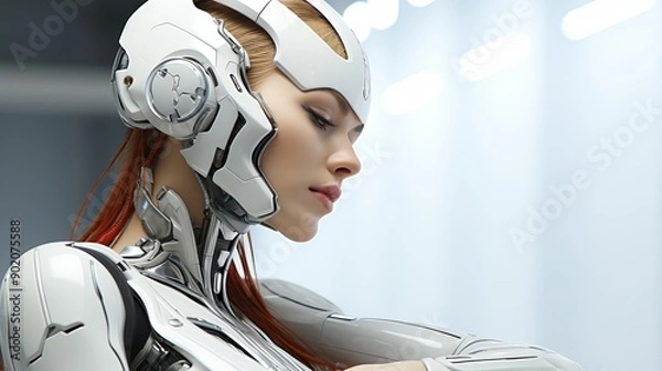 Obraz Beautiful AI Robot in Future