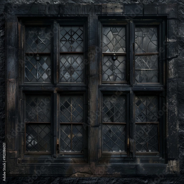 Obraz Dark Gothic Window with Stained Glass
