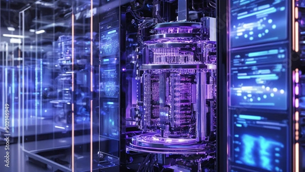 Fototapeta Quantum computer core