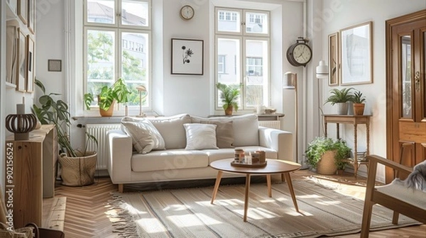 Fototapeta A modern apartment living room