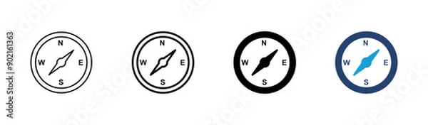Fototapeta Compass icon set. arrow compass icon vector